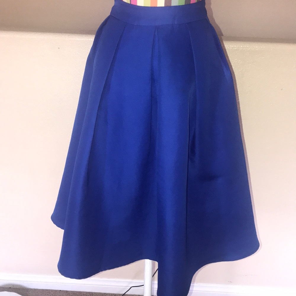 Cobalt Blue fit and flare a line skirt